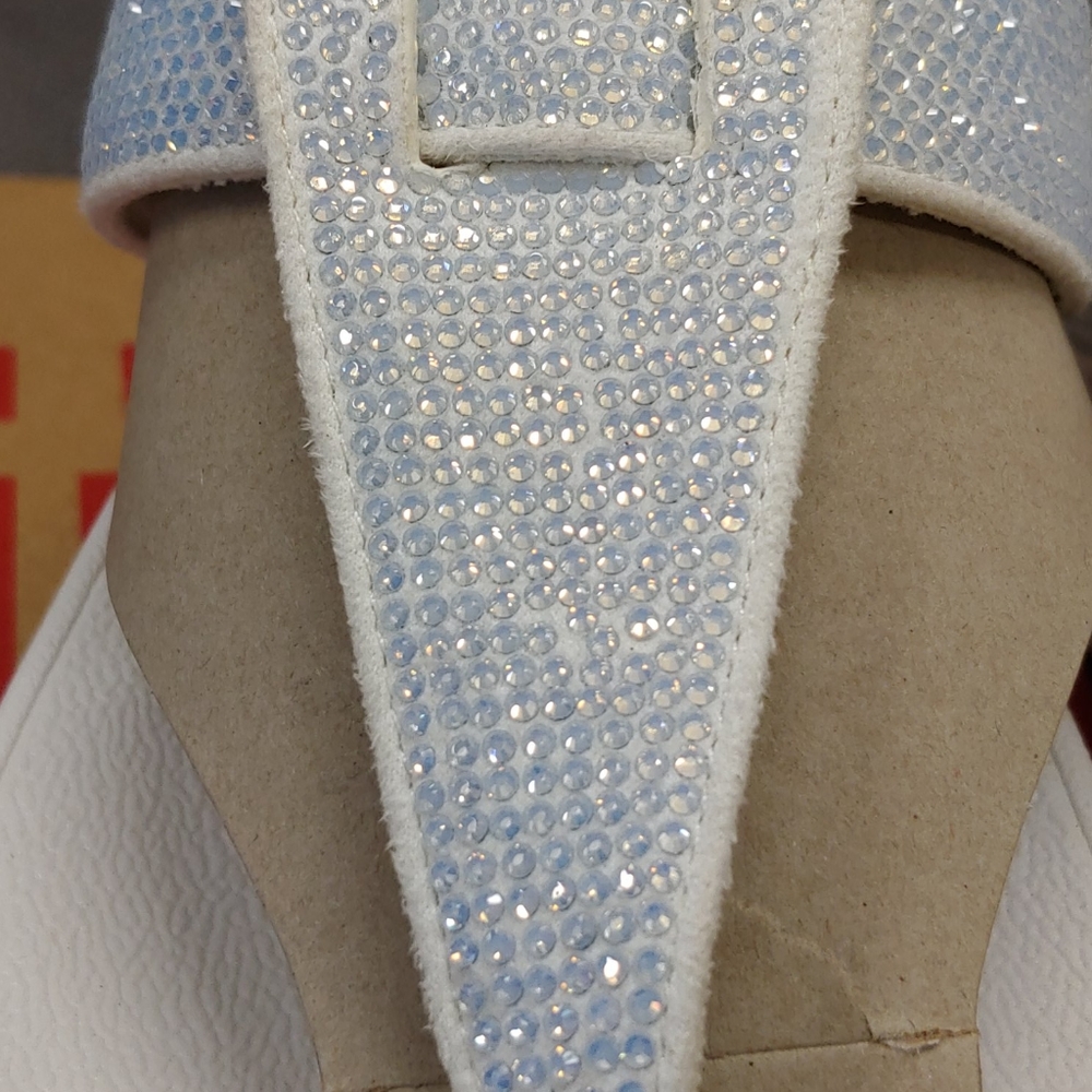 Flip flop Isabel Crystal toe post sandal white-9 - Picture 8 of 12
